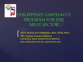 {  ATTY. BEATA H O OBSIOMA, BSA, DVM, Ph.D.  OIC, Deputy Executive Director  NATIONAL MEAT