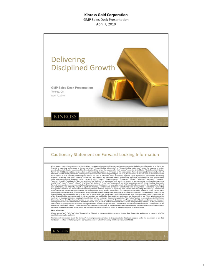 delivering disciplined growth