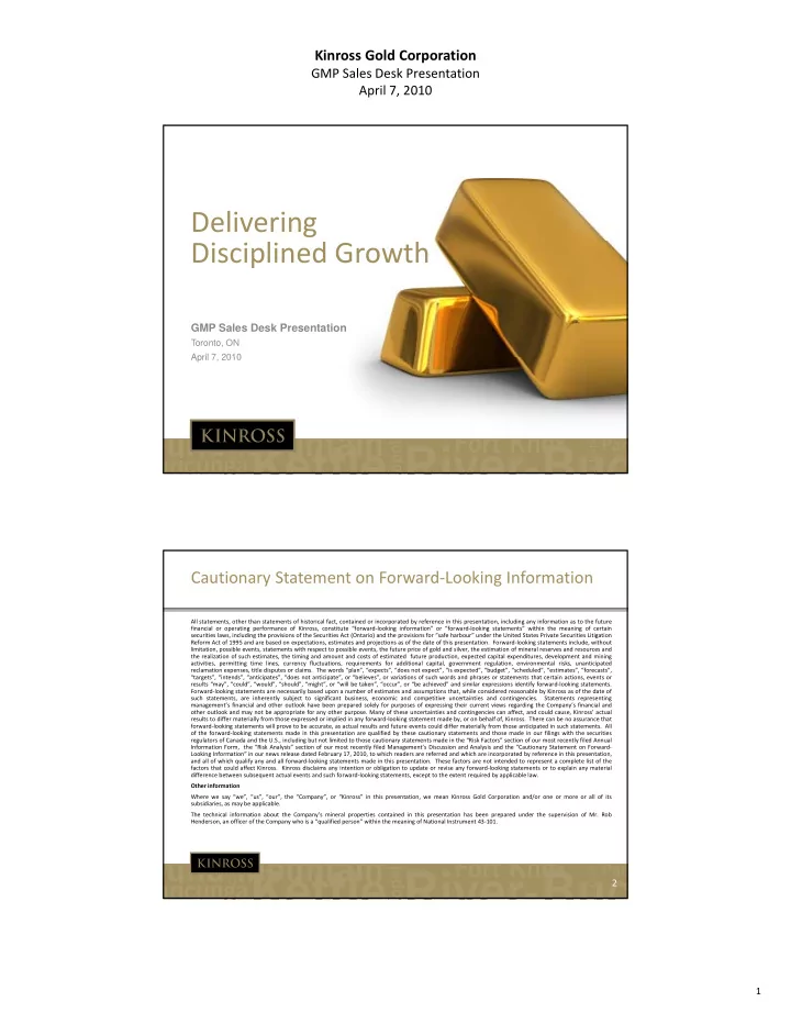 delivering disciplined growth