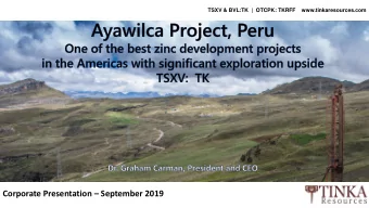 Corporate Presentation  September 2019  Disclaimer  This presentation does not constitute or