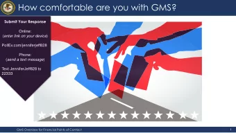 How comfortable are you with GMS?  Submit Your Response  Online: ( enter link on your device )