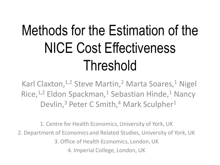 nice cost effectiveness