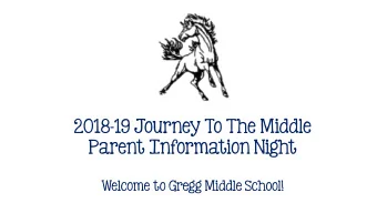 Parent Information Night  Welcome to Gregg Middle School!  Important Information  Sixth grade