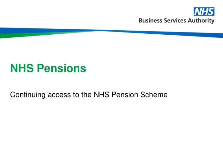 nhs pensions