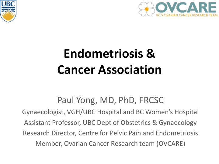 endometriosis amp cancer association