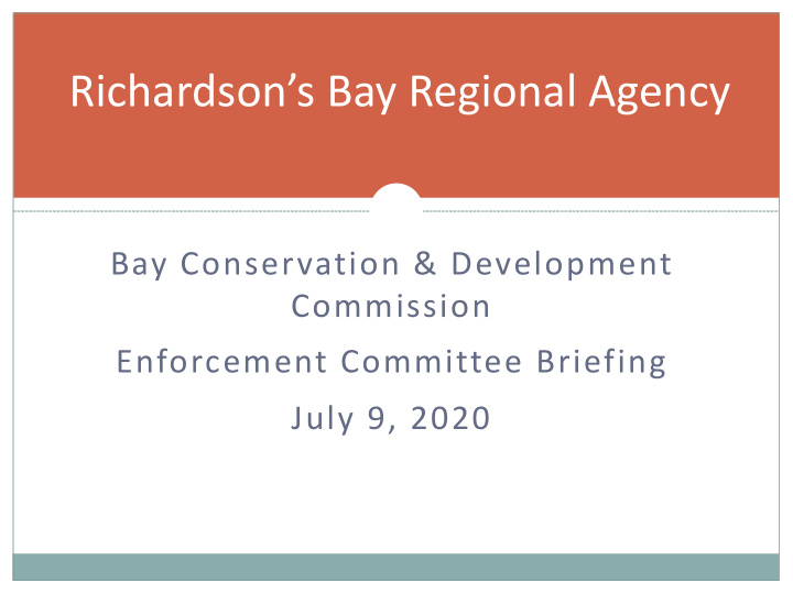 richardson s bay regional agency