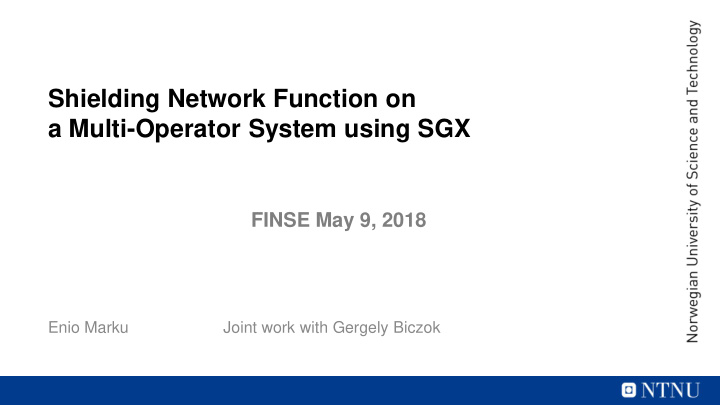 shielding network function on a multi operator system