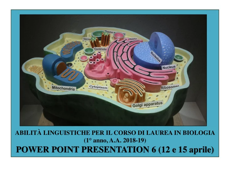 abilit linguistiche per il corso di laurea in biologia 1