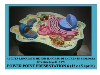 ABILIT LINGUISTICHE PER IL CORSO DI LAUREA IN BIOLOGIA (1  anno, A.A. 2018-19)  POWER POINT