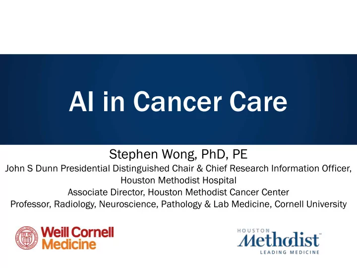 ai in cancer care