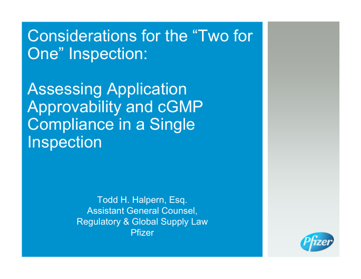 considerations for the two for one inspection assessing