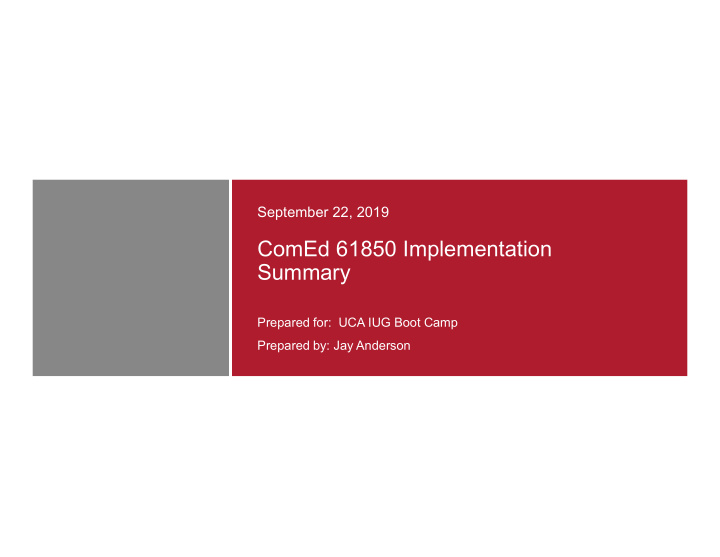comed 61850 implementation summary