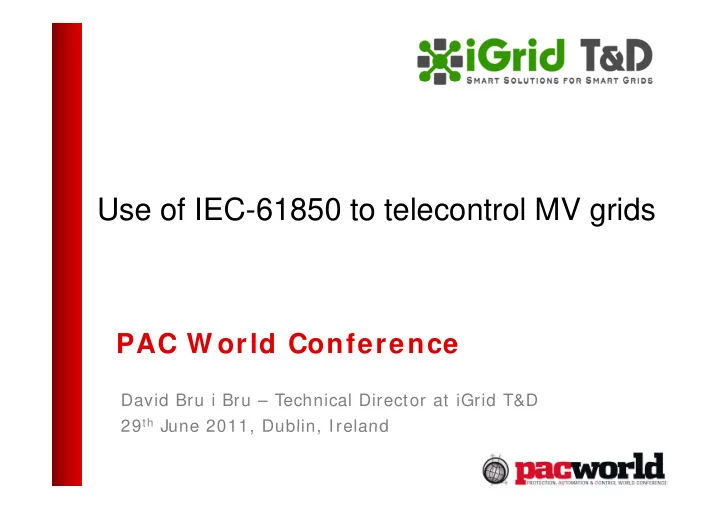 use of iec 61850 to telecontrol mv grids