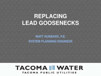 REPLACING  LEAD GOOSENECKS  MATT H  T HUBBARD  ARD, P  P.E.  SYSTEM  EM P  PLANNIN  ING E  G
