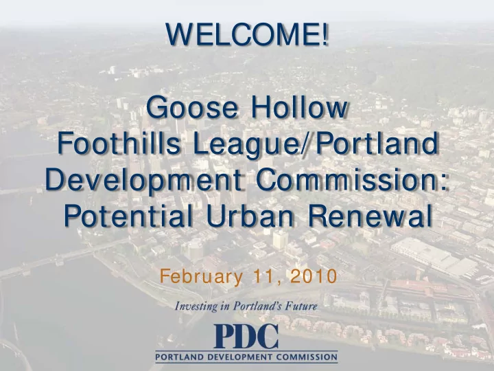 welcome goose hollow foothills league portland