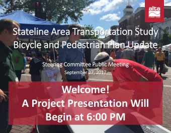 Welcome!  A Project Presentation Will  Begin at 6:00 PM  Topics to cover  Current conditions