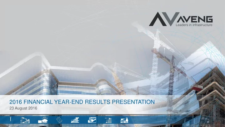 2016 financial year end results presentation
