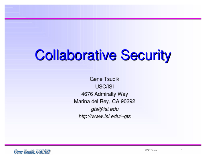 collaborative security collaborative security