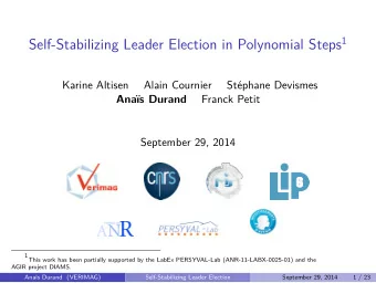 Problem  Silent Self-stabilizing Leader Election  Model:  Locally shared memory model