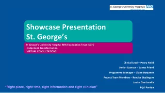 St. Georges  St Georges University Hospital NHS Foundation Trust (SGH)  Outpatient