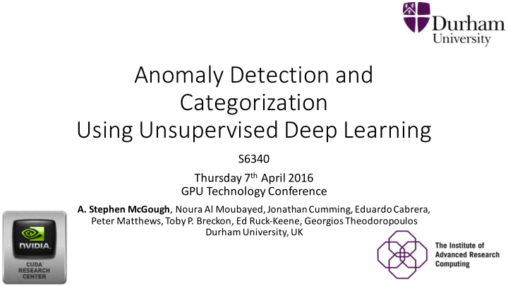 anomaly detection and categorization using unsupervised