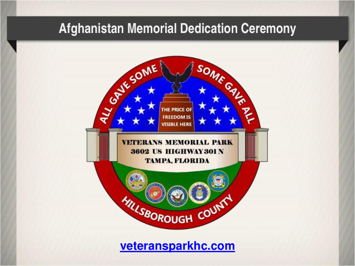 afghanistan memorial dedication ceremony