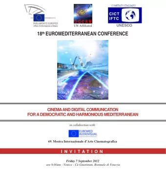CINEMA AND DIGITAL COMMUNICATION  FOR A DEMOCRATIC AND HARMONIOUS MEDITERRANEAN  in collabortion