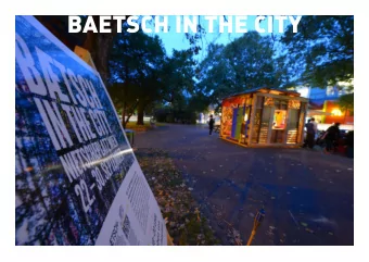 BAETSCH IN THE CITY  INTRO  Competition: culburb (EU) and SOHO in Ottakring.  This project was the