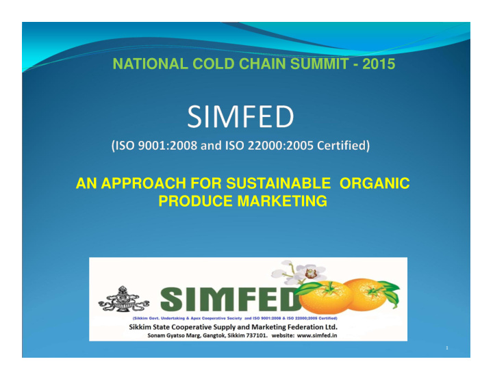 national cold chain summit 2015 an approach for
