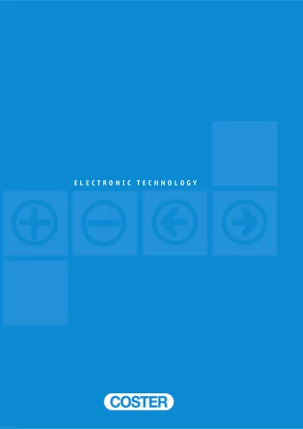 E L E C T R O N I C  T E C H N O L O G Y COSTER , an Italian company founded in 1967 and engaged in