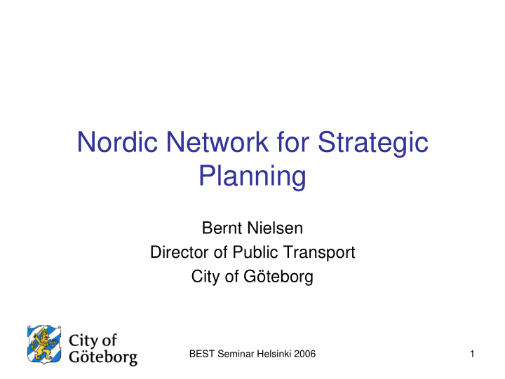 nordic network for strategic planning