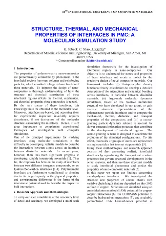 STRUCTURE, THERMAL, AND M ECHANICAL PROPERTIES OF INTERF ACES IN PMC: A MOLECULAR SIMULATION STUDY