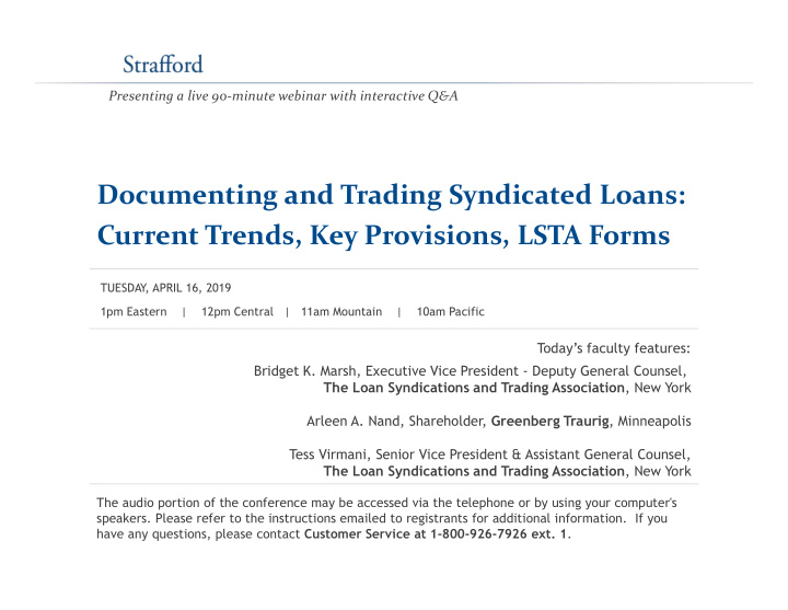 documenting and trading syndicated loans current trends