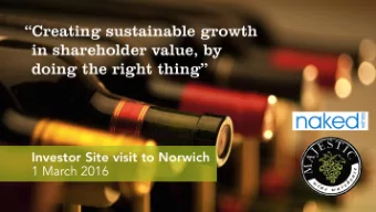 AGENDA  10.30   Train departs Liverpool St  Presentations:  12.27   Arrive Norwich  Introduction: