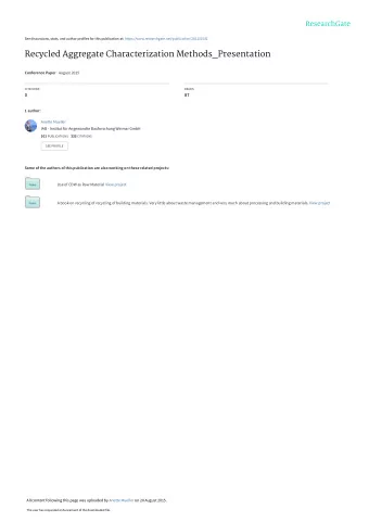 Recycled Aggregate Characterization Methods_Presentation Conference Paper  August 2015  CITATIONS