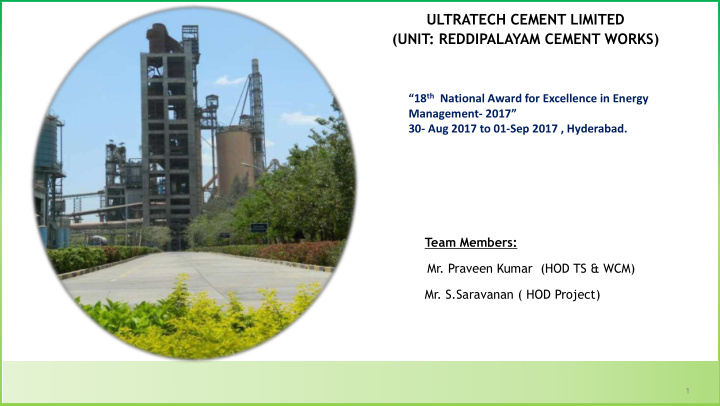 ultratech cement limited unit reddipalayam cement works