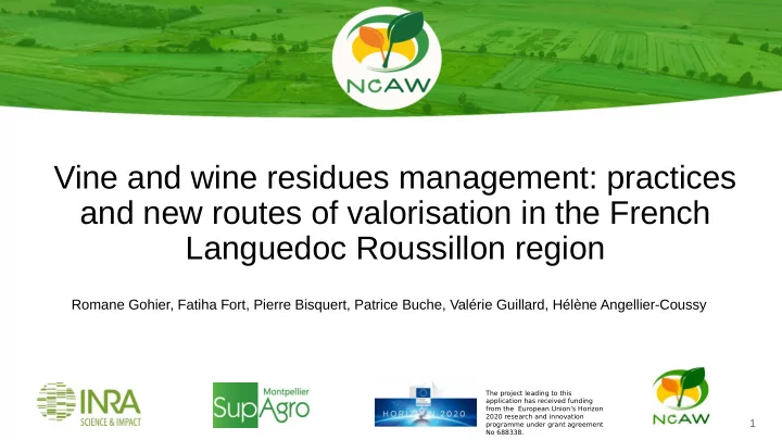 vine and wine residues management practices and new