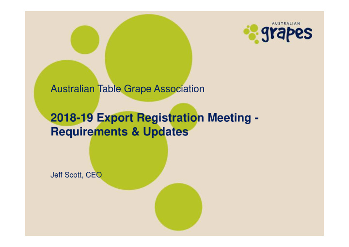 2018 19 export registration meeting requirements updates