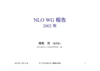 NLO WG  2002      (KEK)  shigeru.odaka@kek.jp