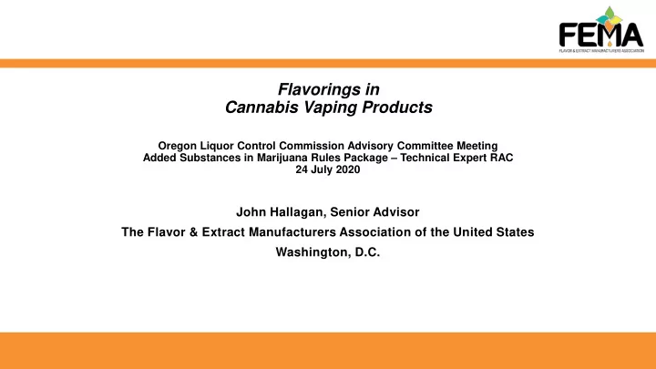 flavorings in cannabis vaping products