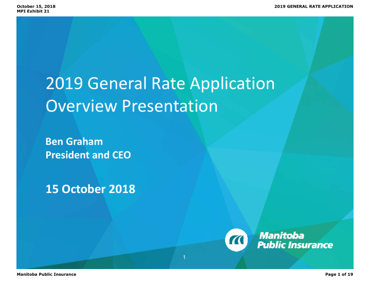 2019 general rate application overview presentation