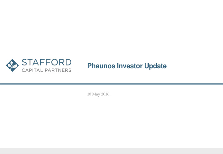 phaunos investor update