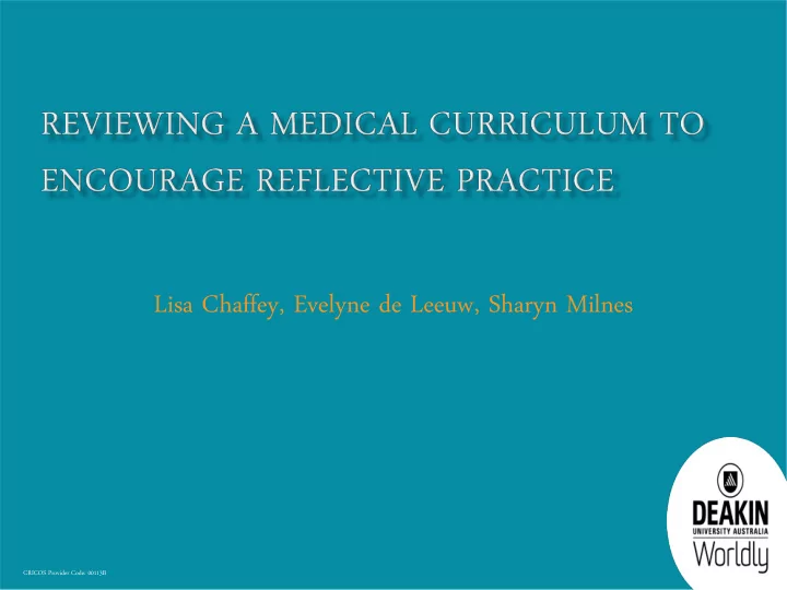 lisa chaffey evelyne de leeuw sharyn milnes