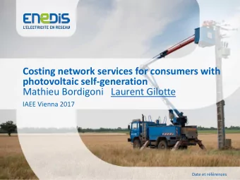 Costing network services for consumers with  photovoltaic self-generation  Mathieu Bordigoni