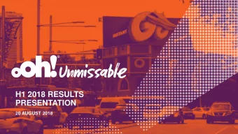 PRESENTATION  20 AUGUST 2018  HIGHLIGHTS  DOUBLE DIGIT REVENUE AND EBITDA GROWTH  11.0%  11.5%