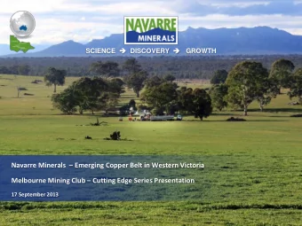 Navarre Minerals  Emerging Copper Belt in Western Victoria Melbourne Mining Club  Cutting