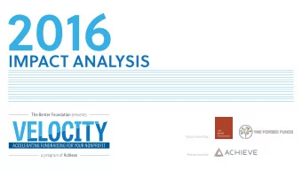 2016  IMPACT ANALYSIS  Sponsored by:  Presented by:  KEY POINTS  KEY POINTS  You Are Not the Target