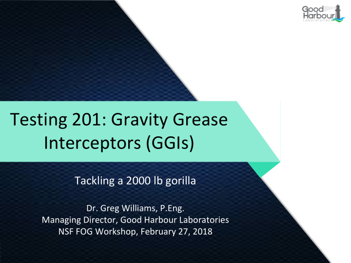 testing 201 gravity grease interceptors ggis