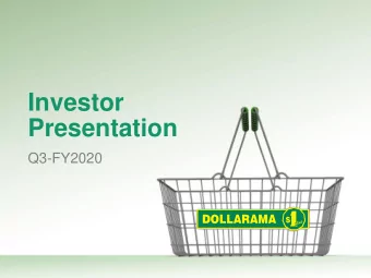 Presentation  Q3-FY2020  Cautionary statement  Forward-Looking Information  This presentation