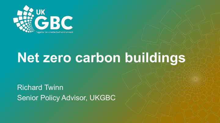 net zero carbon buildings